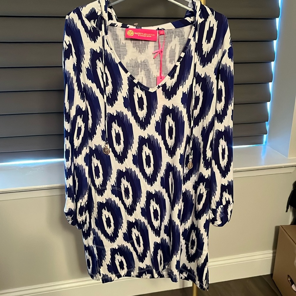 Macbeth Collection by Margaret Joseph’s Hooded Coverup with gold details